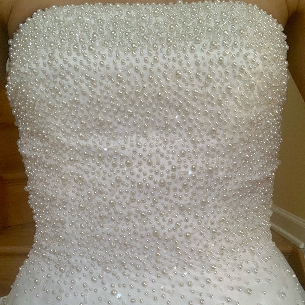 Vintage Emme Bridal Satin gown with pearl beading